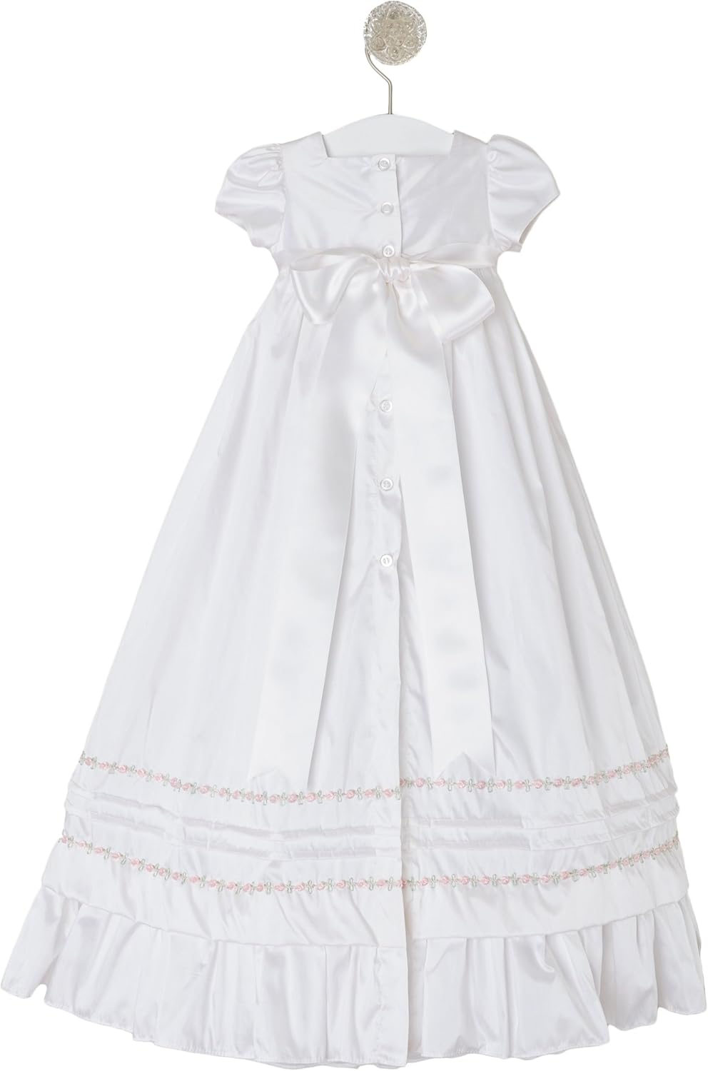 Jessa Heirloom Silk Christening Baptism Gown for Girls, Made in USA