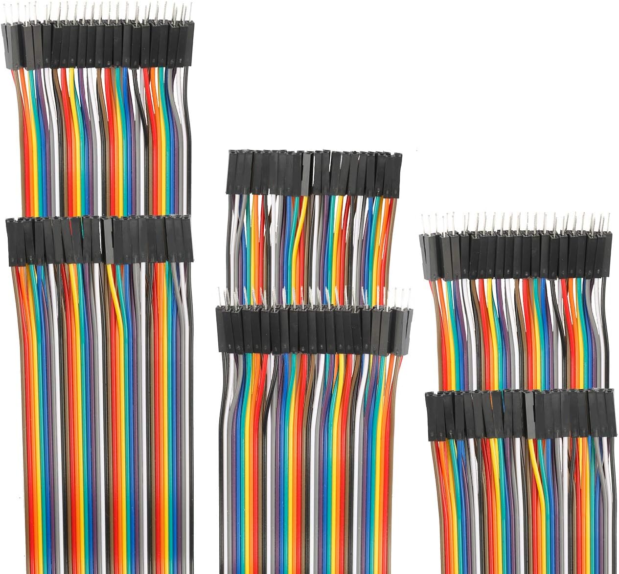 120pcs 15cm Dupont Wire Male to Female Breadboard Jumper Wires 5.9 inch 1pin-1pin 2.54mm Connector for DIY Arduino Raspberry PI 10 15 20 30 40 50 100cm Optional Multicolored Ribbon Cables