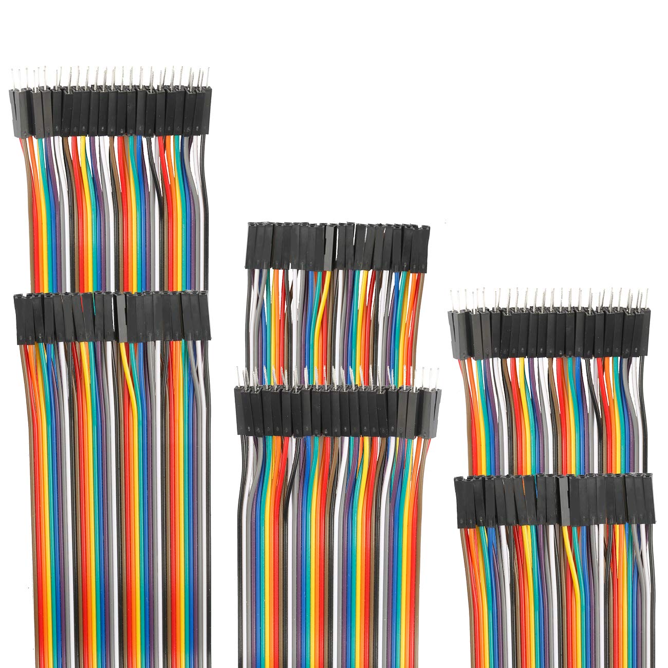 120pcs Breadboard Jumper Wires 20cm Wire Length Optional Dupont Cable Assorted Kit Male to Female Multicolored Ribbon Cables
