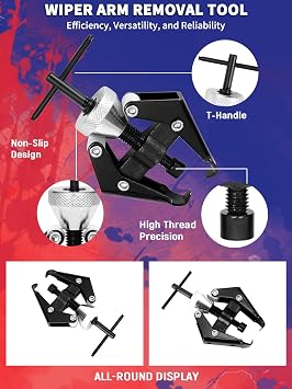 Wiper Arm Removal Tool 6-28 mm Battery Terminal and Windshield Wiper Arm Puller Repair Tool Kit for Most Cars