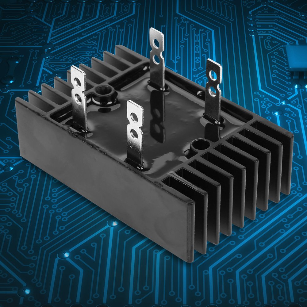 2-Phase Bridge Rectifier 100A 1600V | Full-Wave Silicon Diode AC to DC Converter with Aluminum Heat Sink | Heavy-Duty Metal Housing for Power Supply, Industrial Control Motor Drive