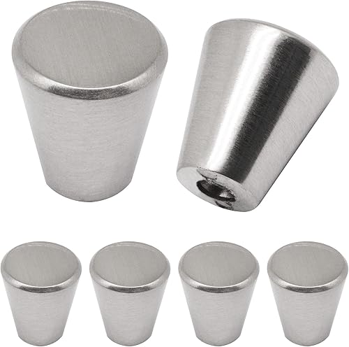 Miniatura 1 de Pomos de níquel cepillado para gabinete, pomos de cajón de 34 pulgadas, pomos de cono de cómoda, pomos plateados, tiradores de cajón para cocina,