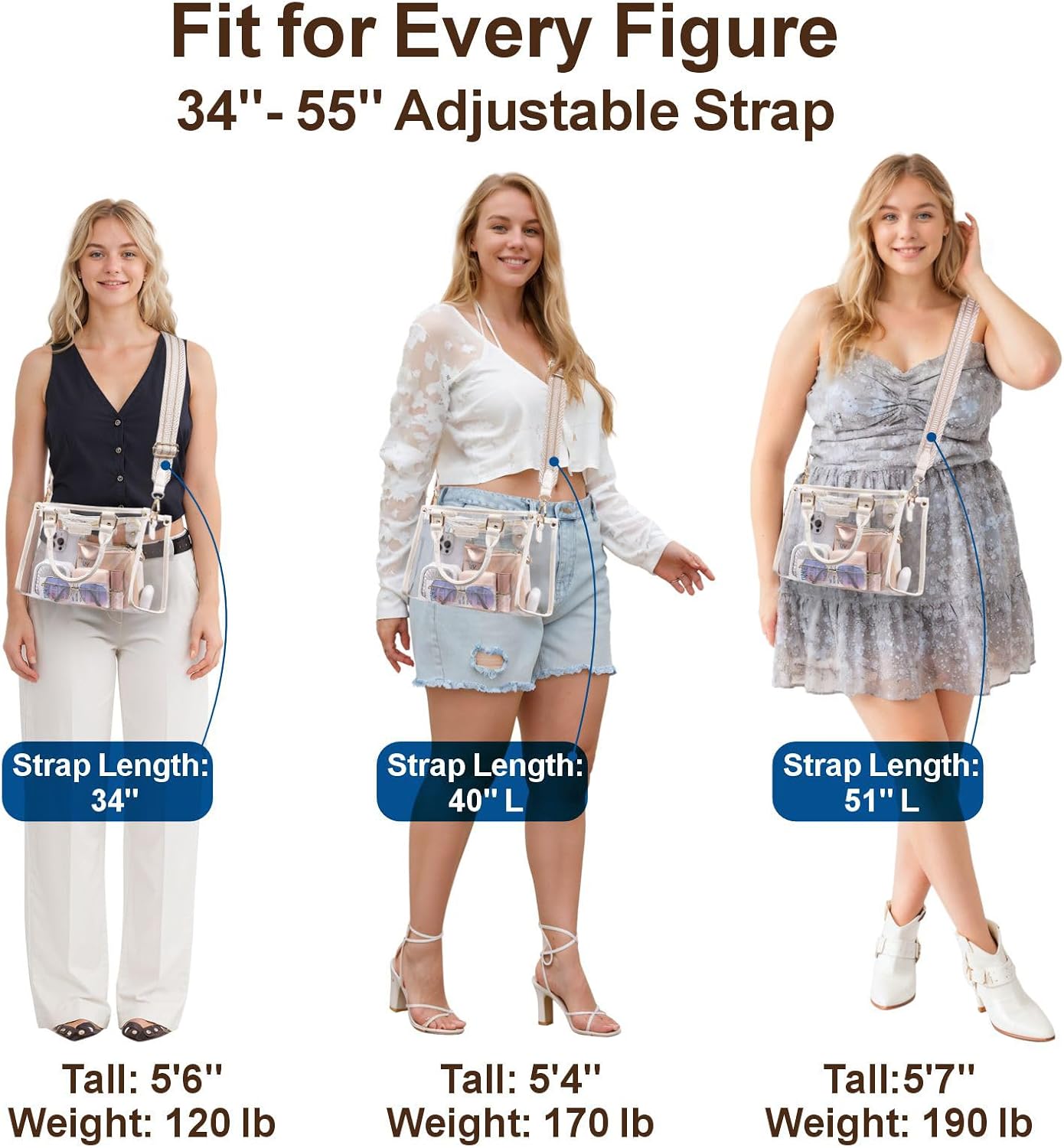 PACKISM Clear Tote Bags for Women - Clear Bag for Stadium Events with Privacy Inner Bag for Sport Events Concerts Festivals - Image 6