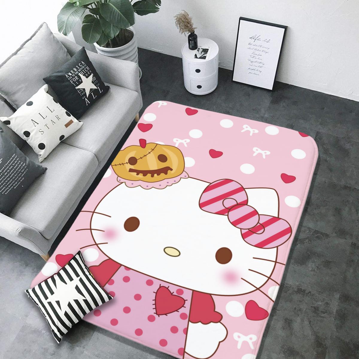 ハローキティ じゅうたん　マット Amazon｜カーペット ハローキティ ラグマット 絨毯 フロアマット