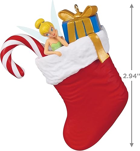 Miniatura 5 de Hallmark Keepsake Adorno de Navidad 2022, Disney Peter Pan Tinker Bell en calcetín