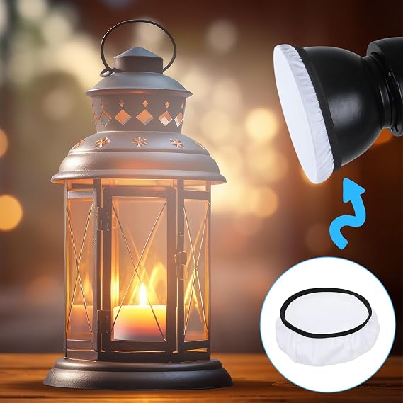 4 Pack Diffuser Lamp Sock Soft Cover, 7 /18 cm Standard Cloth Diffuser Light Sock Lampshade Reflector Lamp White Lamps Shade Diffusers for Studio Strobe Reflector, Video Shooting (White)
