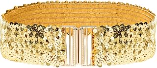 Sequin Wide Stretchy Belts for Women Elastic Waist Belt for Dresses