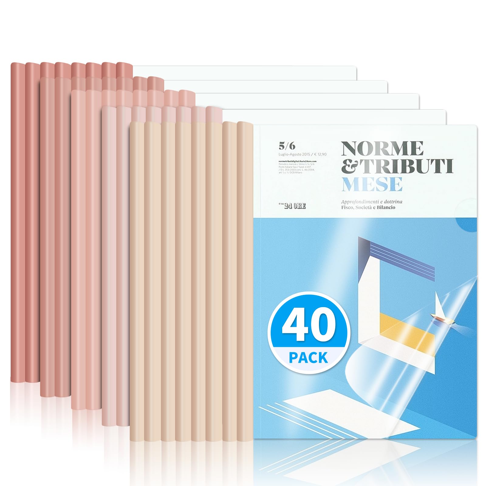 WORPSON 40 Pack, Clear Report Covers with Sliding Bar, 35-Sheet Capacity – Presentation Folders for A4 Sheets Size, Resume & Document Binders for
