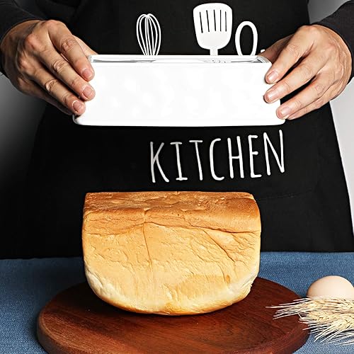 Miniatura 5 de HAOTOP Ceramics - Molde antiadherente pequeño para pan, 8.5 x 4.6 pulgadas (blanco)