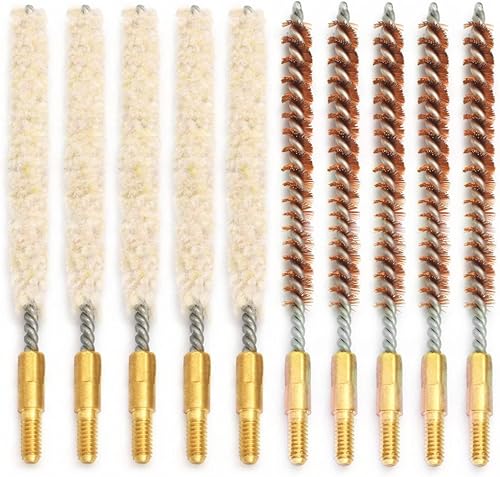 Motanar Paquete de 10 cepillos de agujerohisopo, cepillos de escopetapistola, cepillos de limpieza para trapeador (.17 Cal) Motanar Paquete de 10 cepillos de agujerohisopo, cepillos de escopetapistola, cepillos de limpieza para trapeador (.17 Cal)