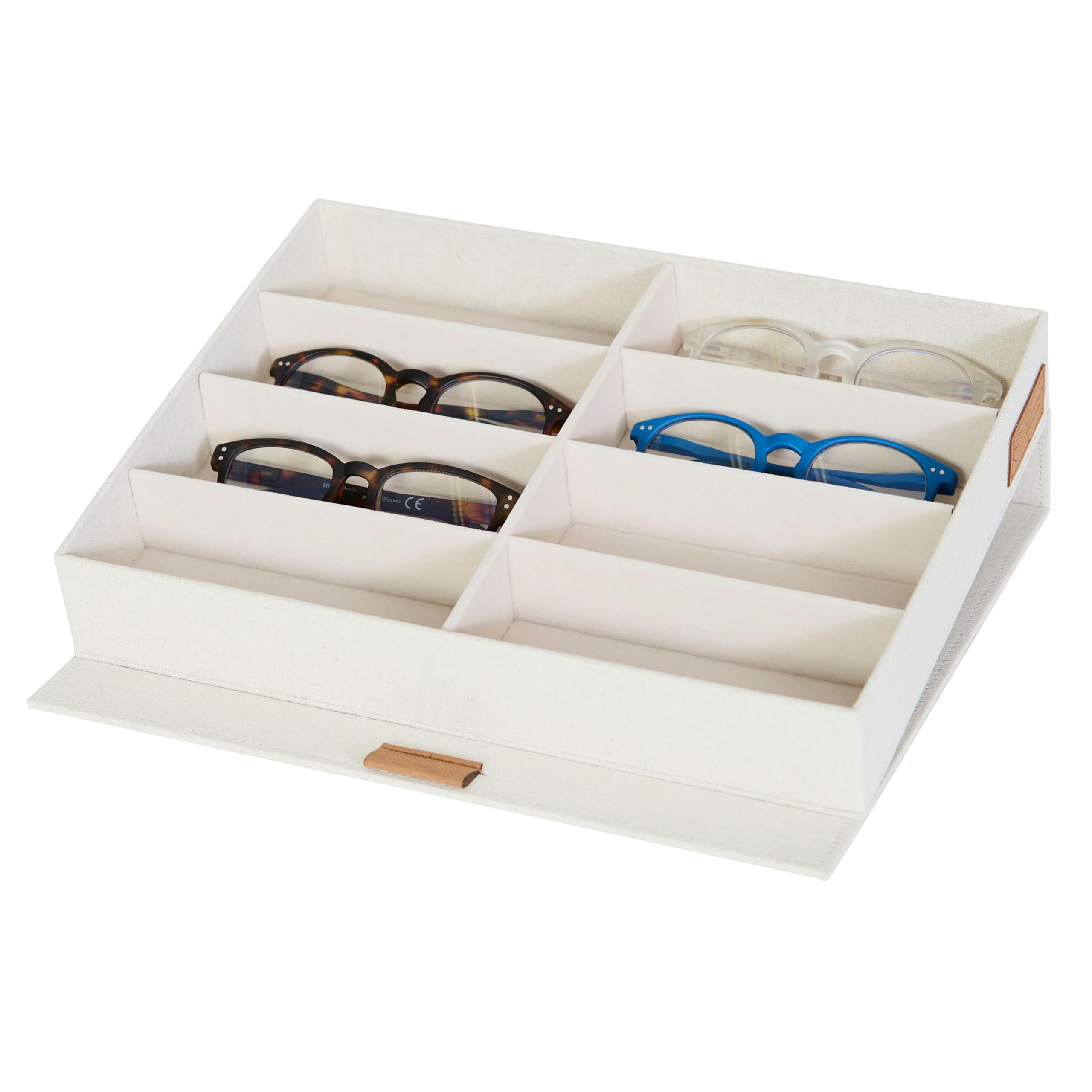 LOVE !T STORE !T Brillenbox, 8 Fächer Caja para Gafas, Beige, 32 x 25 x 5,5 cm Unisex Adulto