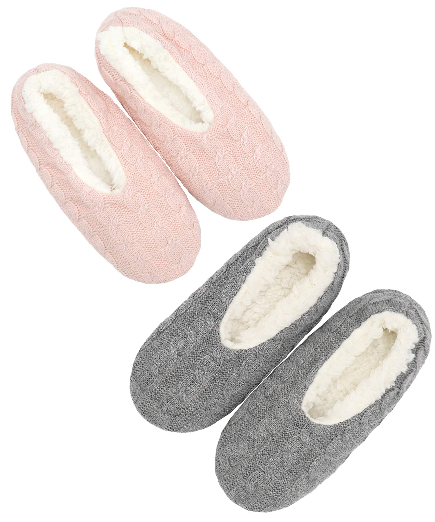 DICUIRD Womens Thick & Warm Slipper Socks with Grippers - Knit House Slippers