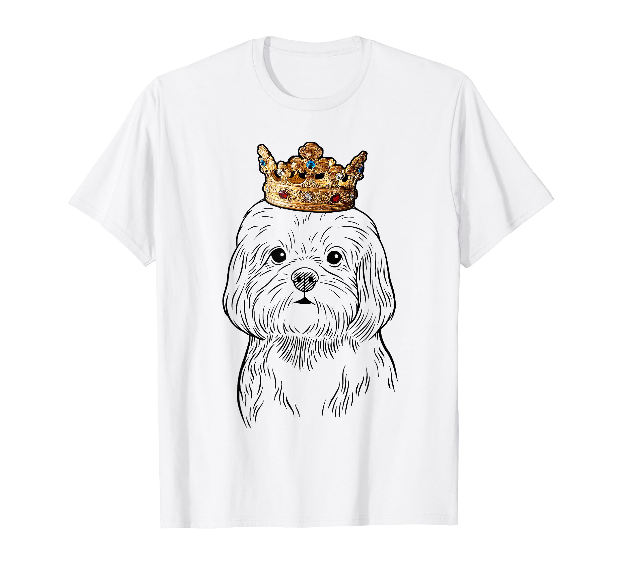 Peekapoo Dog Wearing Crown T-Shirt, Black