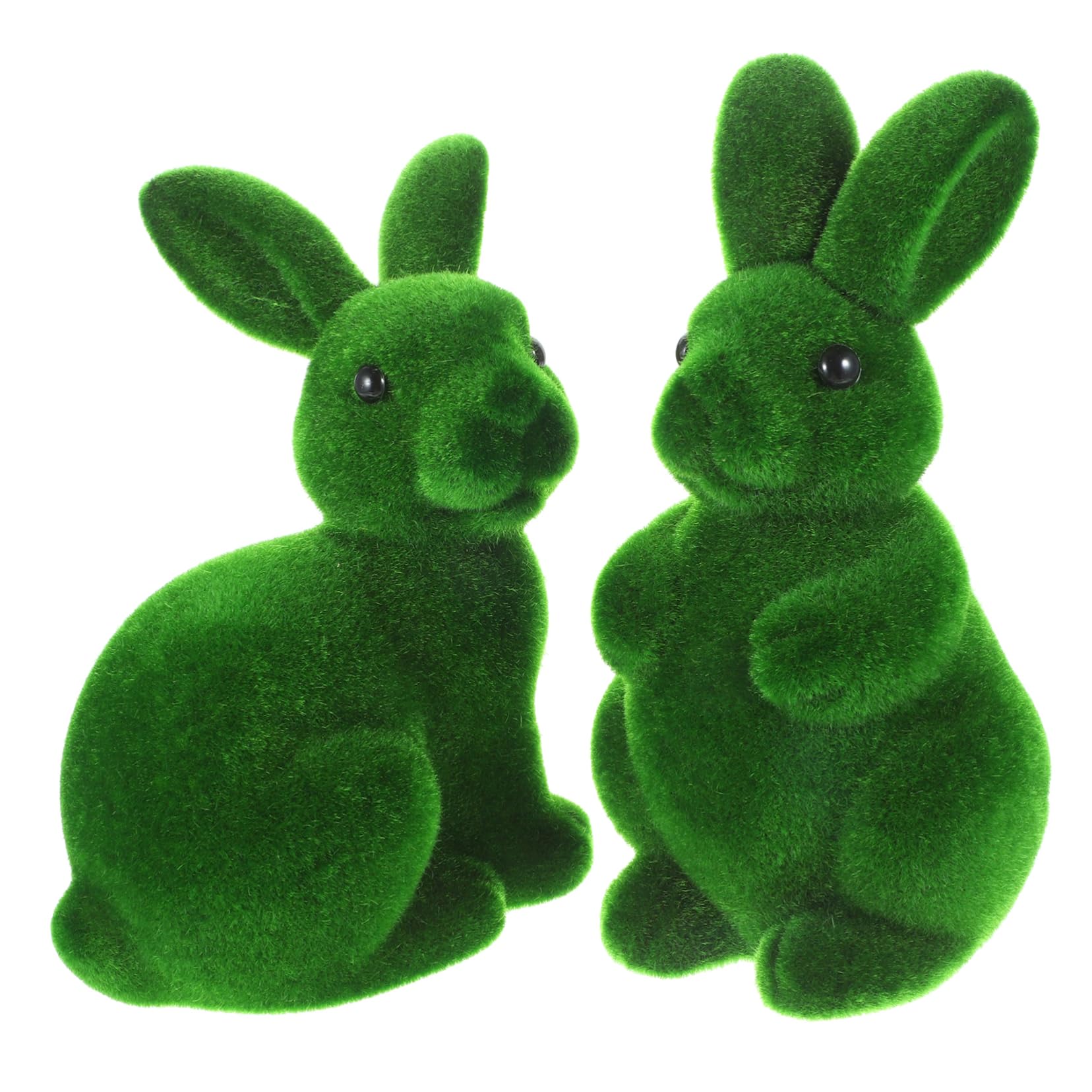Décor de lapin d'herbe farci artificiel pour embellir un salon sombre