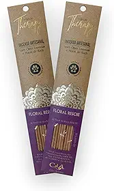 Kit com 2 Incensos Naturais e Artesanais Vareta Therapy Floral Rescue e Floral de Bach RESCUE