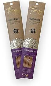 Kit com 2 Incensos Naturais e Artesanais Vareta Therapy Floral Rescue e Floral de Bach RESCUE