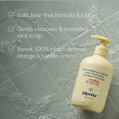 Miniatura 3 de Pipette Dúo de champú y acondicionador nutritivo, 11.2 onzas líquidas (paquete de 2), sin silicona y desgarros, fabricado con escualano para
