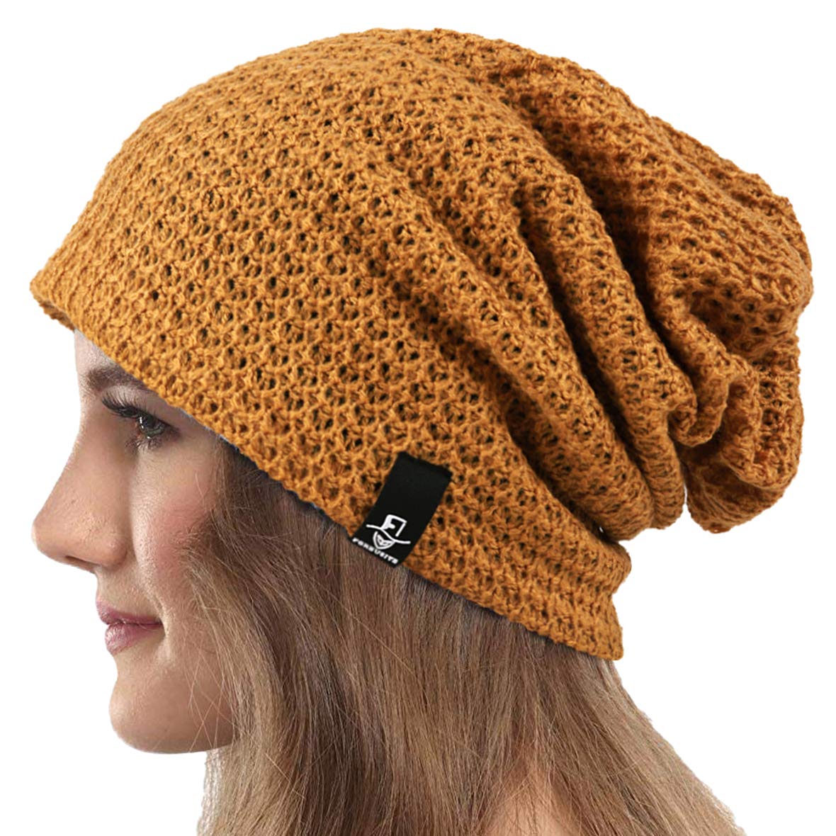 VECRYWomens Slouchy Beanie Knit Beret Ribbed Baggy Skull Cap Winter Summer Hat