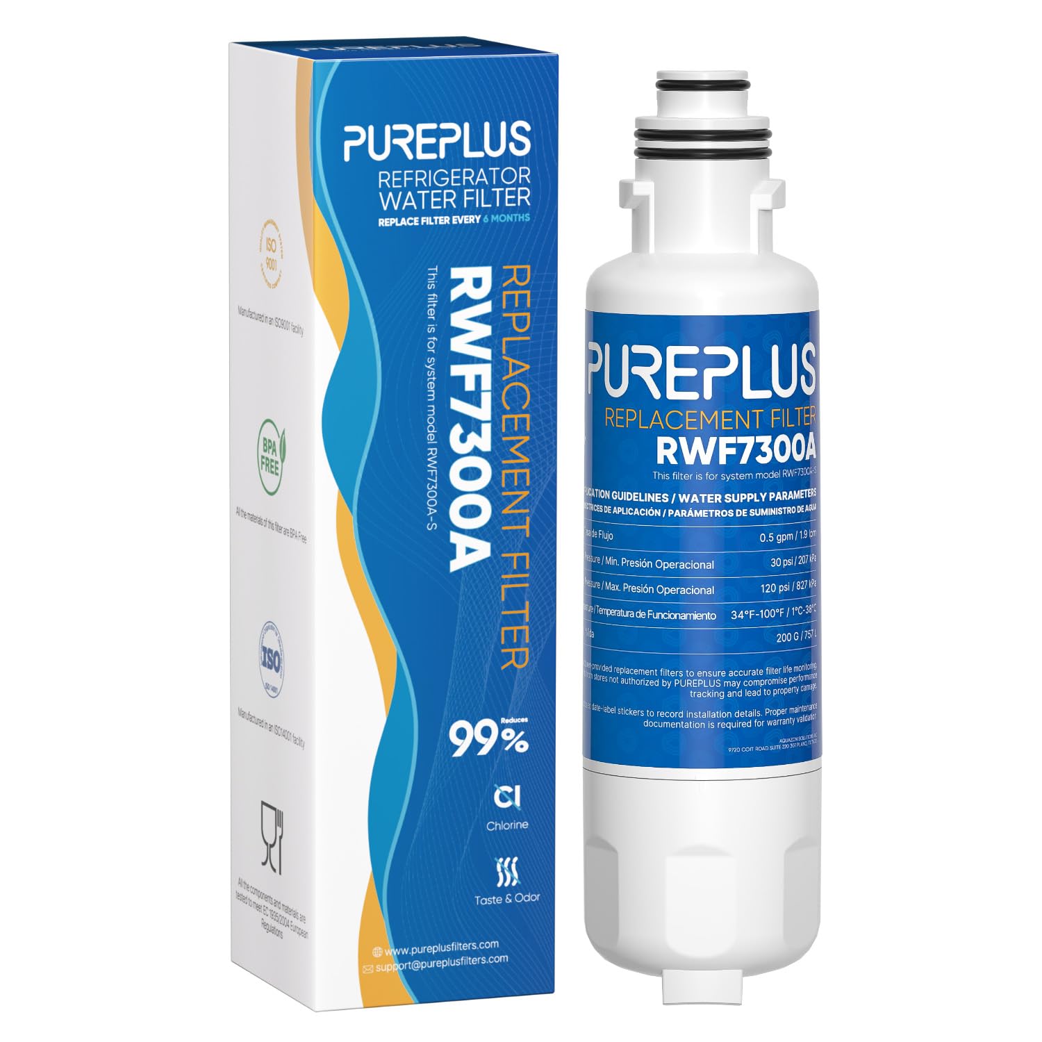 PUREPLUS HX2019FR-A Replacement for HX2019F-A, K2100988 Water Filter 1 Pack