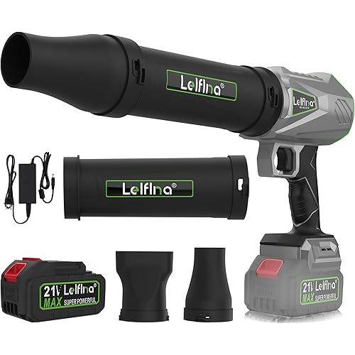 Cordless Leaf Blower and Snow Blower, 800,000 RPM High Power Handheld Blower with 4.0Ah Battery & Charger, Variable Speed Lightweight 2-in-1 for Yard, Lawn, Patio, Deck Clearing, Gray