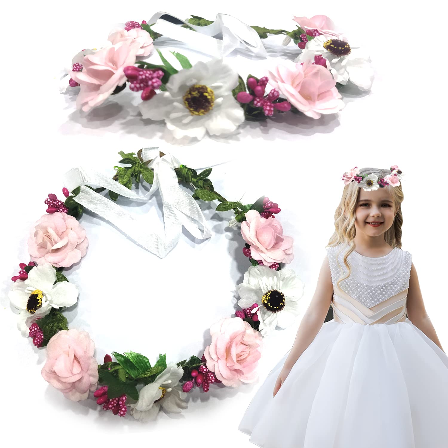 Party Propz Flower Tiara for Girls (Pink, White & Red Flower Tiara) (B0C2KSNN3L) Amazon Price History, Amazon Price Tracker