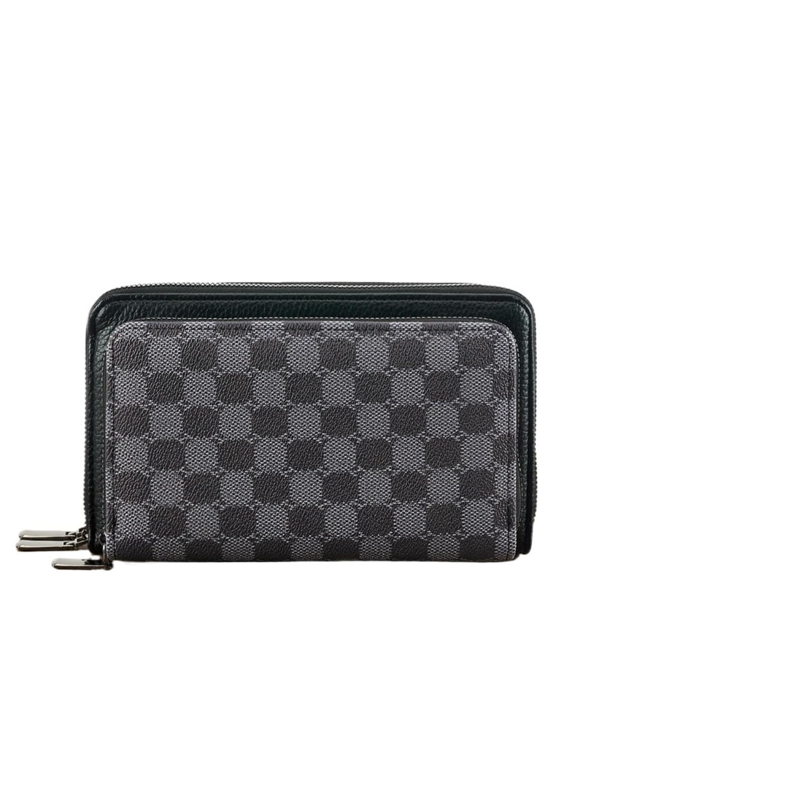 Pochette Uomo Pochette da uomo in pelle PU con cinturino polso, scomparti for carte multifunzione e tasca nascosta for contanti