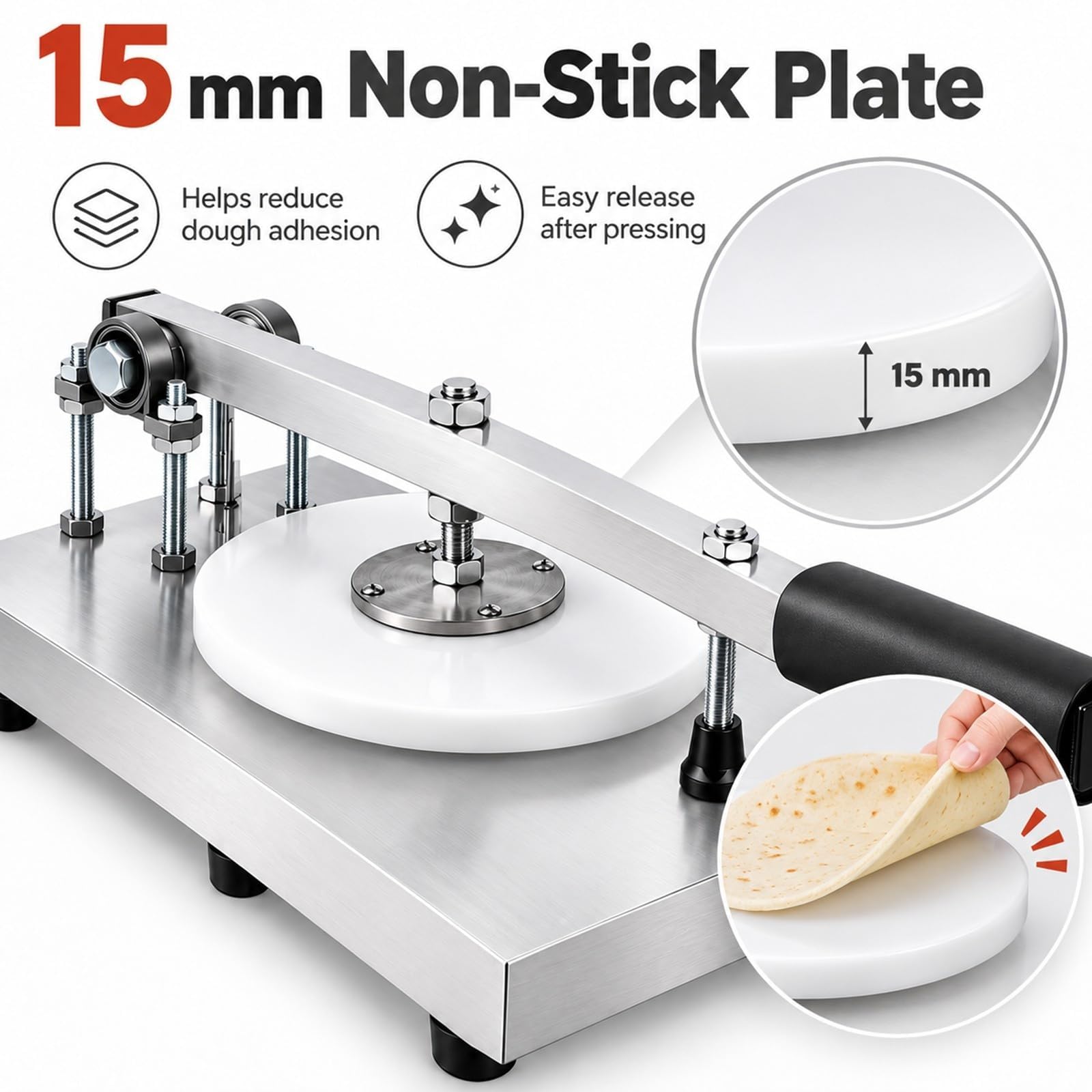 Pressa per impasto per pizza manuale, macchinario commerciale per pasta