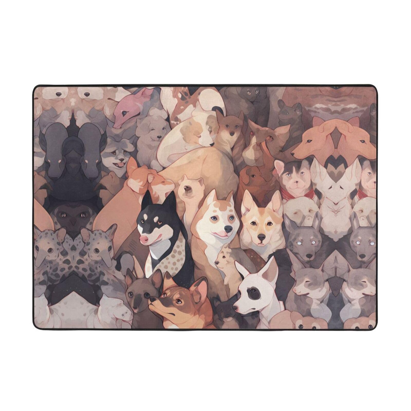 Tapis flanelle chien 147x203 grand tapis de chambre confortable