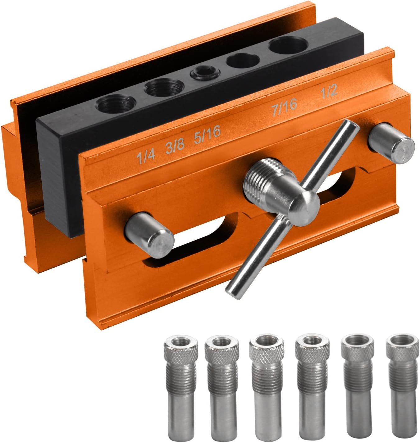 Self Centering Doweling Jig Kit with 6 Drill Guide Bushings