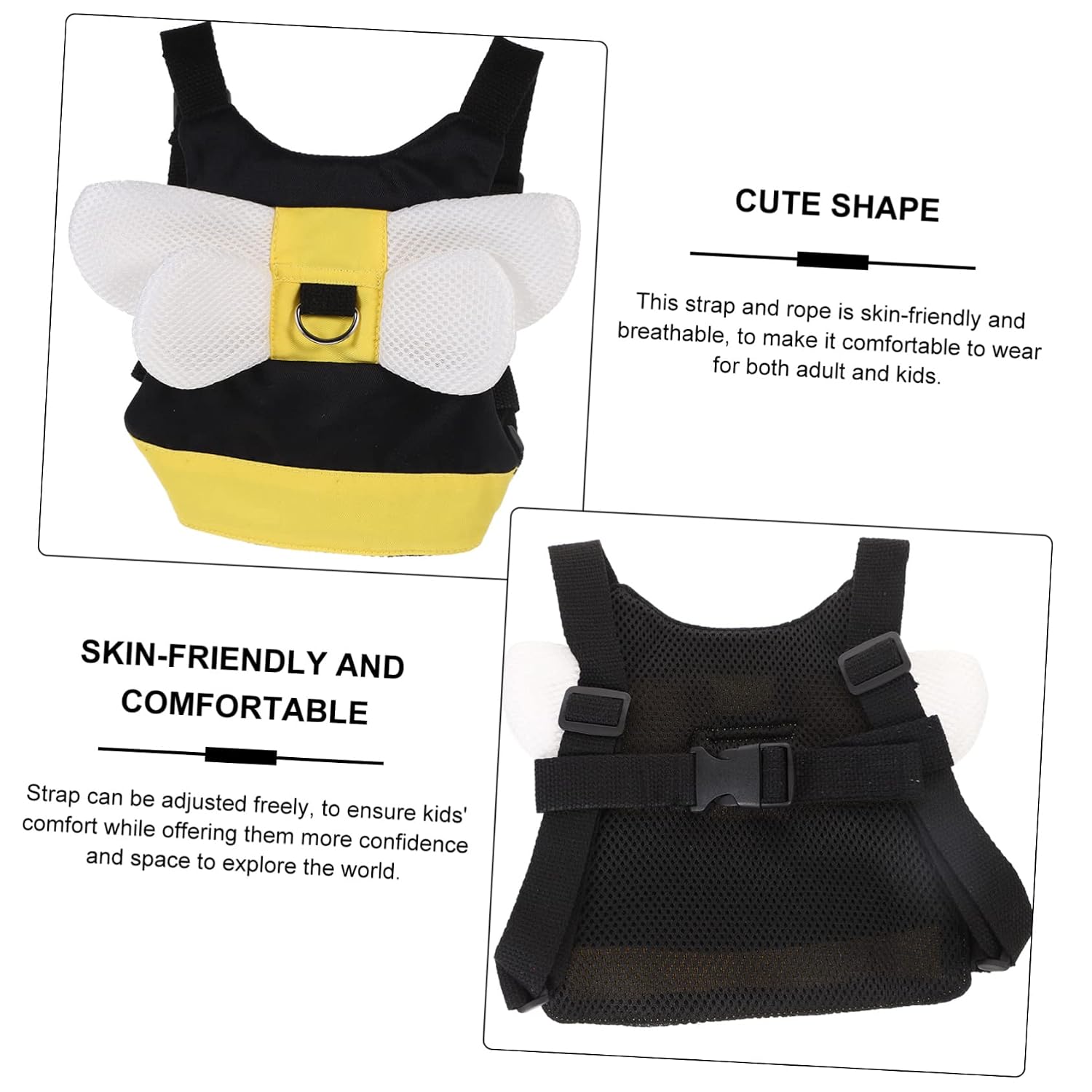 Boy Girl Safety Harness with Leash Anti-Lost Backpack for Boy Girl Breathable and Comfortable Design Yellow Color for Outdoor Adventures