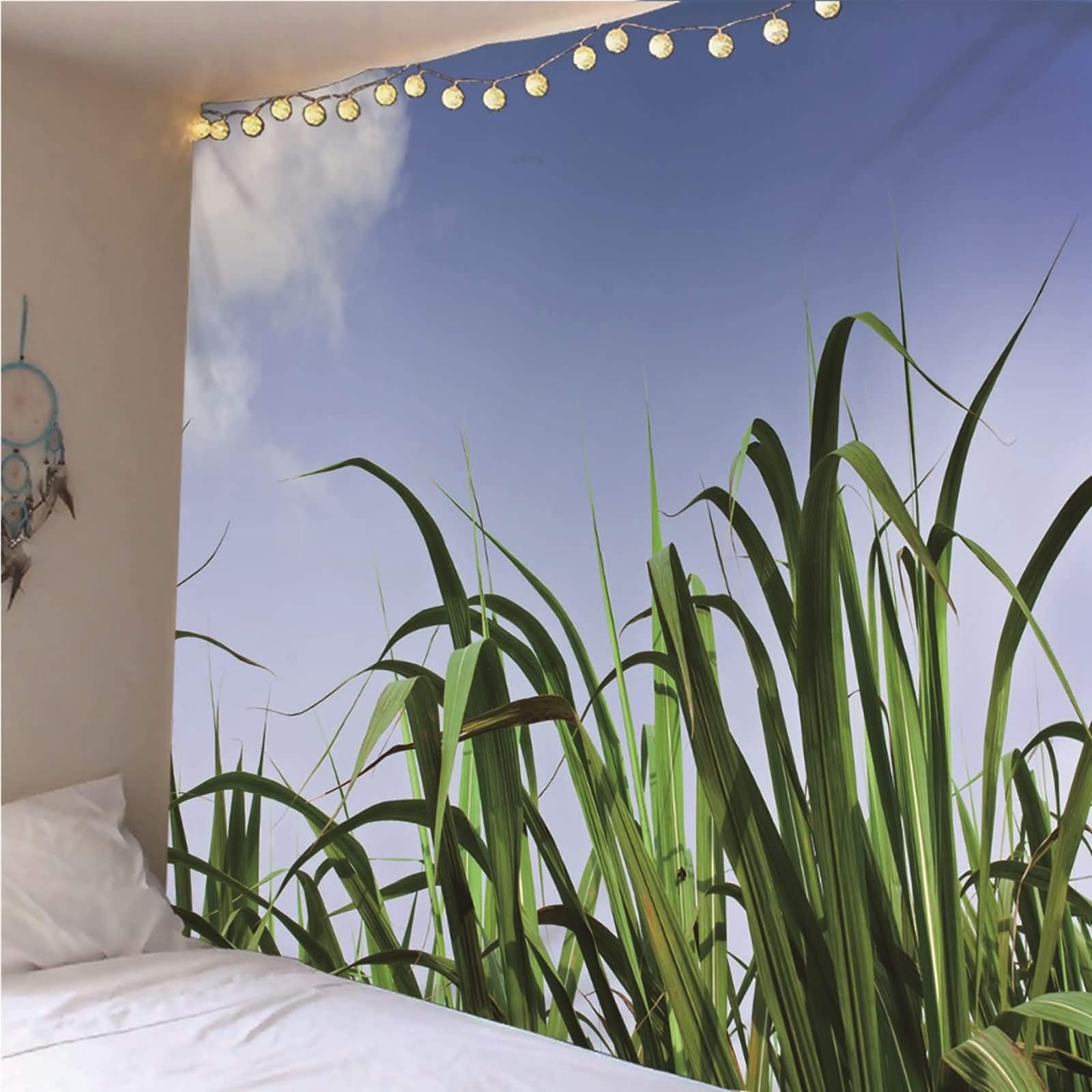 Tenture Murale ANAZOZ 150x130cm - Impression Ciel Ensoleillé Bleu, Polyester, Pour Déco D'intérieur, Camping, Plage