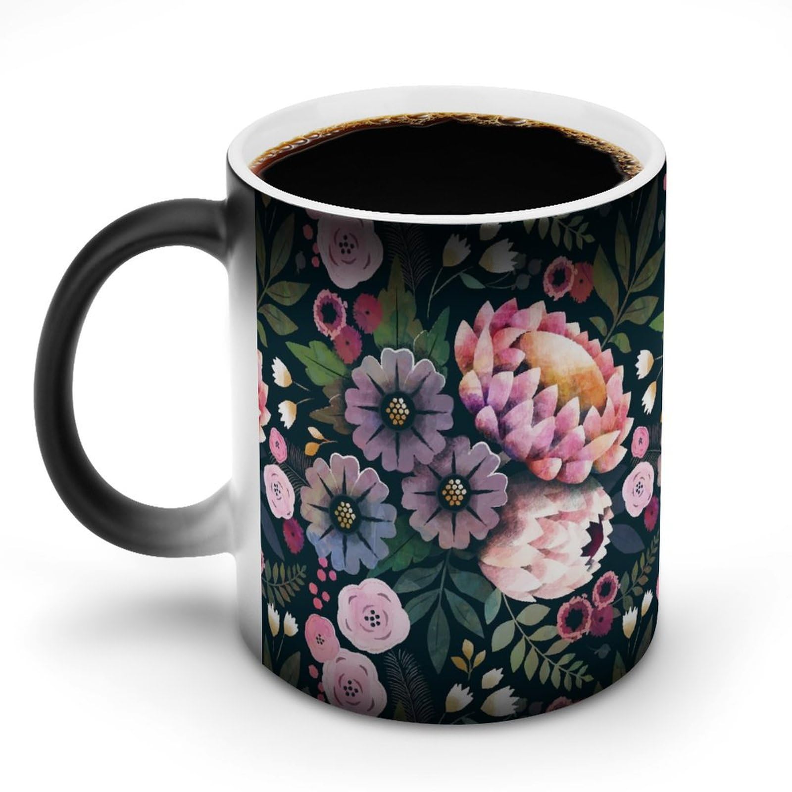 オリエンタルな花柄装飾の陶器カップ 5個セット オリエンタルな花柄装飾の陶器カップ 5個セット
