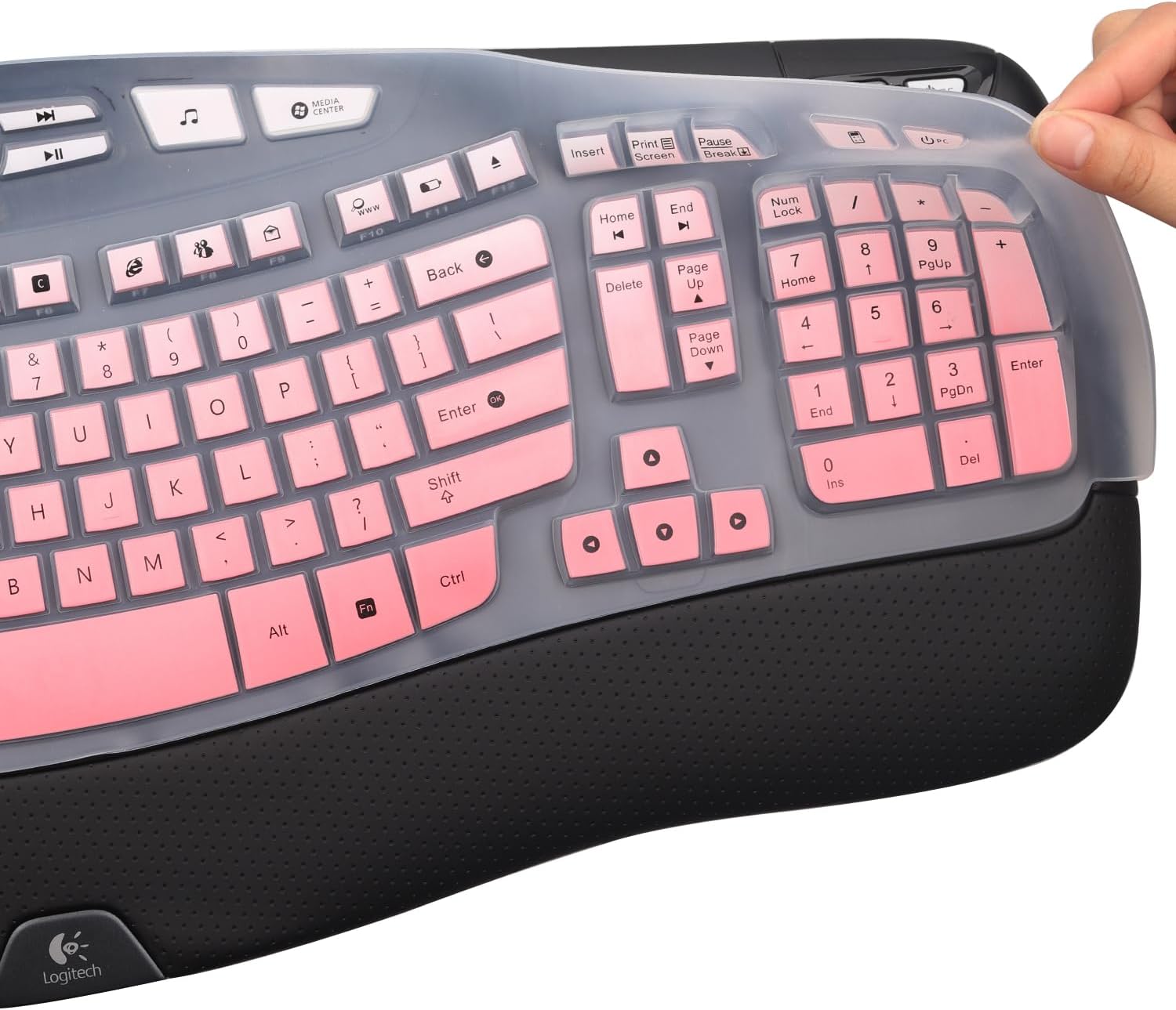 Keyboard Cover for Logitech K350 Wireless Wave & MK570 MK550 Wireless Keyboard, Logitech K350 MK550 MK570 Keyboard Accessories Protective Skin-Rainbow image 2