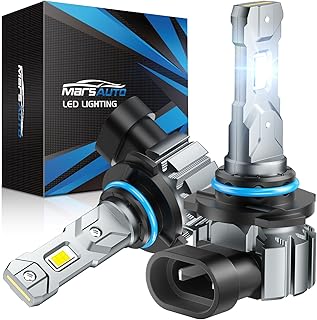 Marsauto M1S HB3/9005 Bulbs or 9005 Fog Light, 30000LM Brighter HB3 Fog Bulbs, Real 1:1 Design, 6000K White, 3min Plug and Play, IP68, Pack of 2