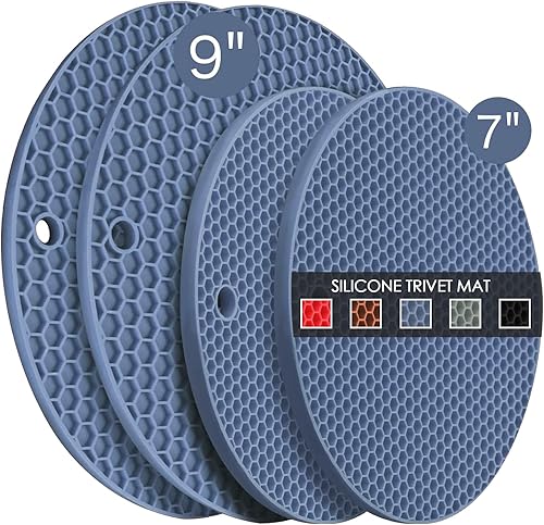 Miniatura 24 de Alfombrilla de microondas extra grande de silicona y cubierta para alimentos - Alfombrilla como portavasos, cubierta para protección contra 04 azul,