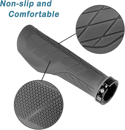 Miniatura 4 de SOLODRIVE Empuñaduras de bicicleta de montaña de diseño ergonómico, cómodos agarres para manillar de bicicleta, bloqueo único y mango antideslizante