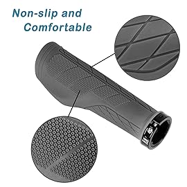 SOLODRIVE Ergonomic Design Mountain Bike Grips, Comfortable Bicycle Handlebar Grips, Single Lock-on and Non-Slip MTB Handle, Fit MTB, E-Bike, Hybrid, Scooter (Grey)