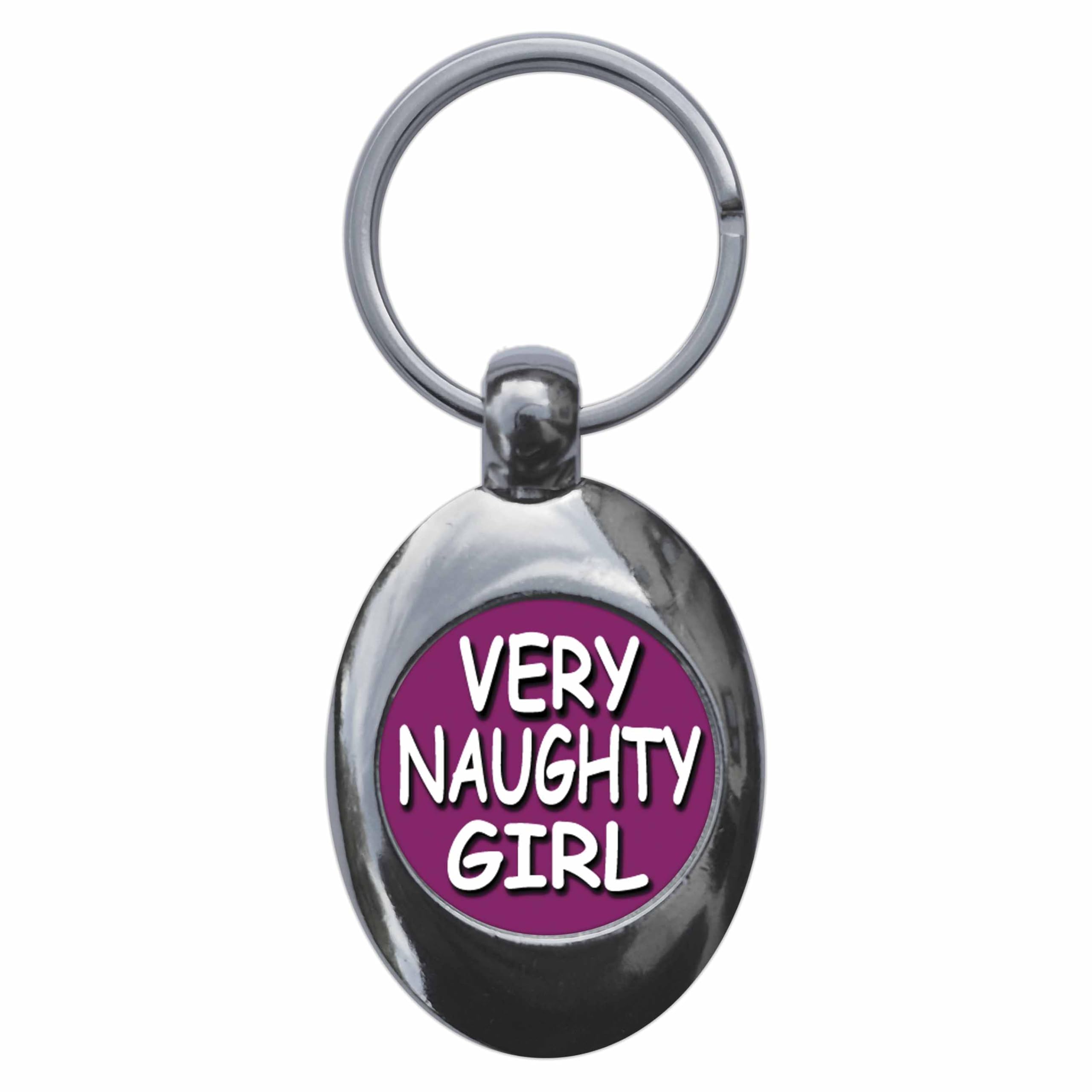 Ozorath Very Naughty Girl Keyring Keychain Key Ring Chain With Trolley Coin