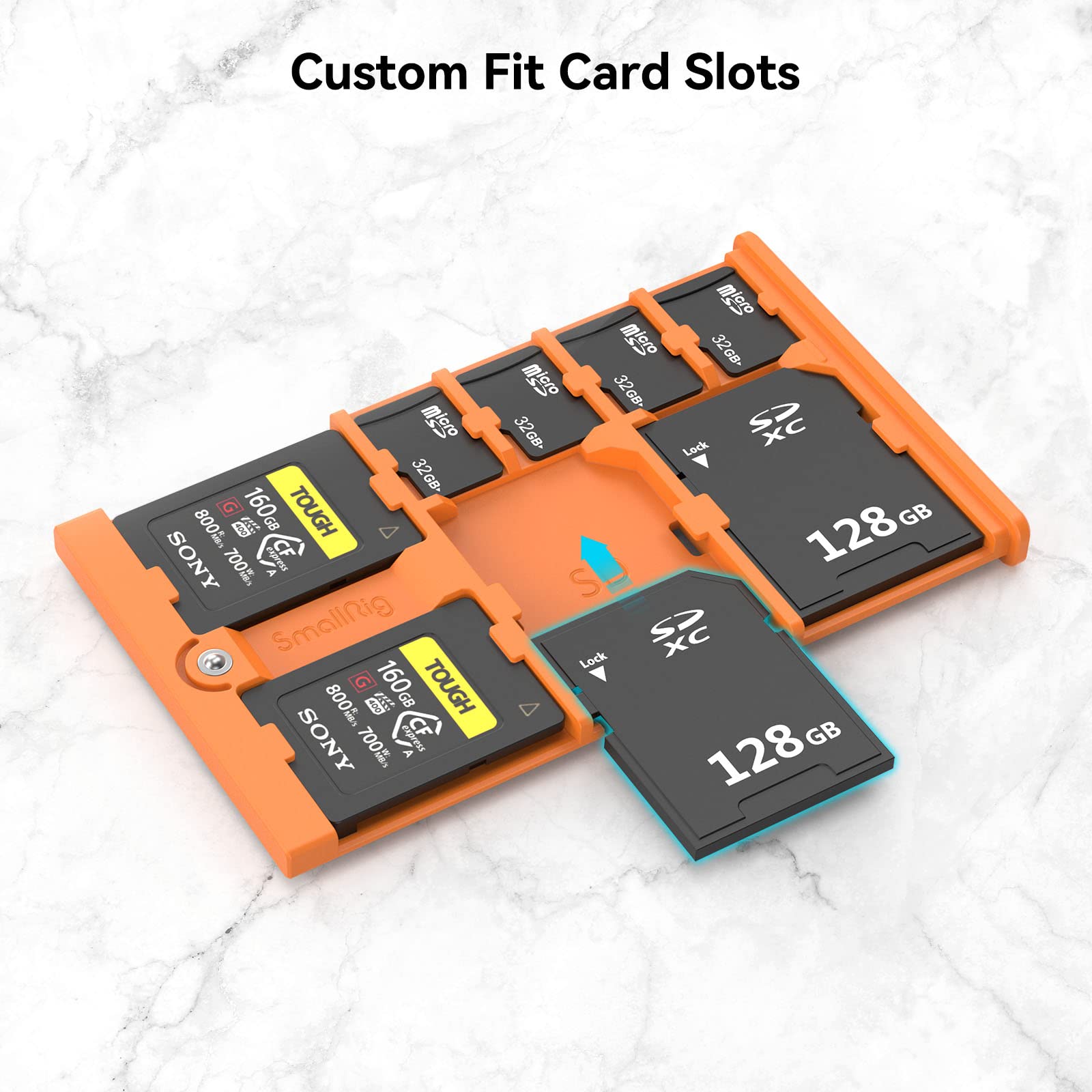 SMALLRIG Porta Scheda SD Custodia per Scheda di Memoria 8 Slot per 2 Schede SD + 2 Schede CFexpress Tipo-A + 4 Schede TF - 4107