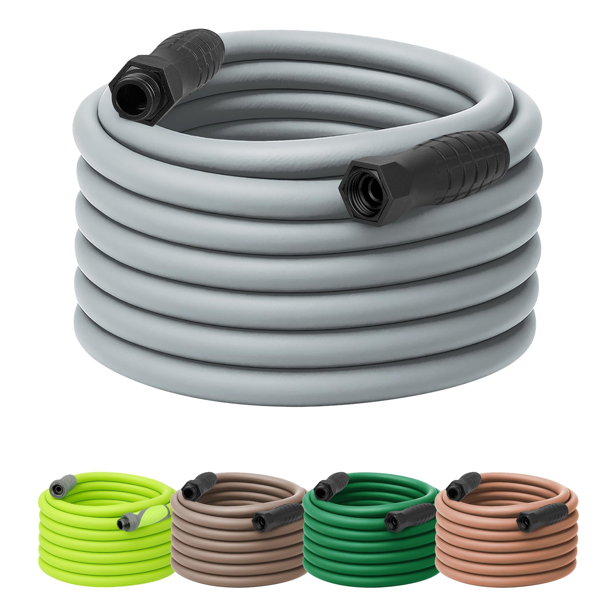 Flexzilla Colors SwivelGrip Garden Hose 5/8 in. x 75 ft., Lightweight All-Weather Water Hose, Durable and Flexible, Leak-Free Connections, Slate Grey