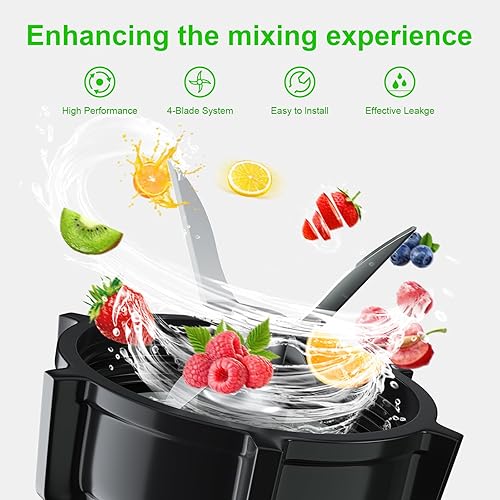 Miniatura 4 de Piezas de repuesto compatibles con Oster Blender Ice Blade con tapa base de tarro de plástico ABS y 2 juntas de sello de junta tórica de goma,