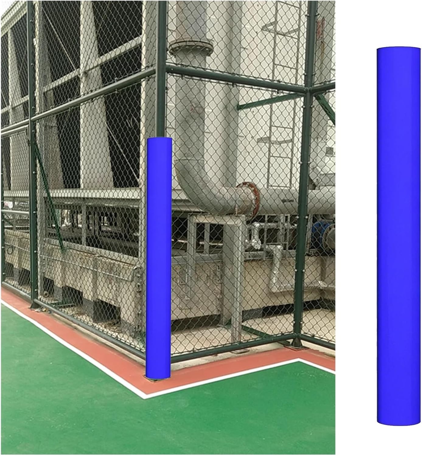 Basketball Hoop Padding for Pole Outdoor, Customizable Poles Padding Wrap Around, Outdoor & Indoor Pole Foam Padding for Dia 4 5 6 8 IN Post, Black Blue Green Yellow(Blue (H70.9in),Dia (4 1/2in))