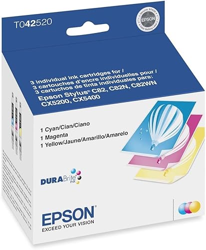 Epson DURABrite - Cartucho de inyección de tinta (1 cian, 1 magenta, 1 amarillo) (T042520)