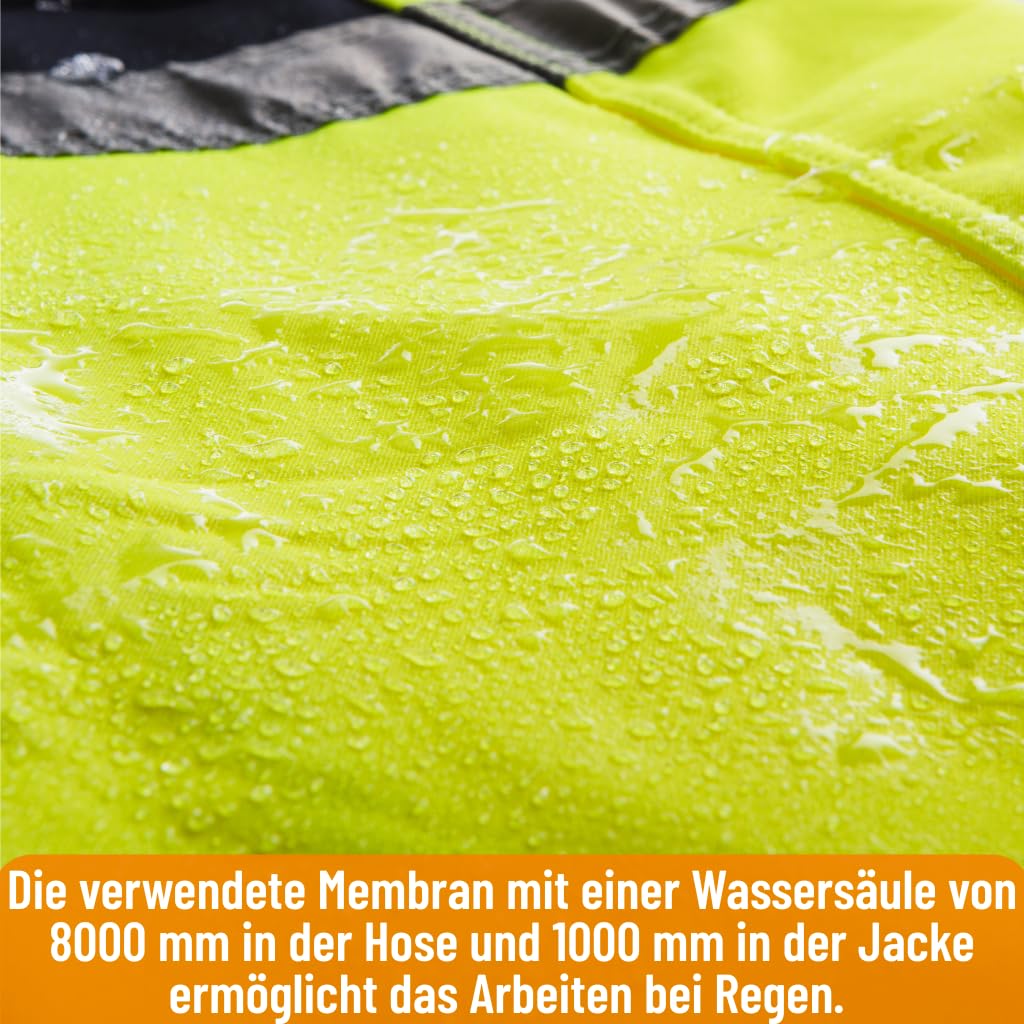 Veste haute visibilité avec bandes réfléchissantes d'alerte en ISO 20471 Veste Orange Jaune Fluo Veste de pluie veste de travail d'alerte protection sécurité Veste