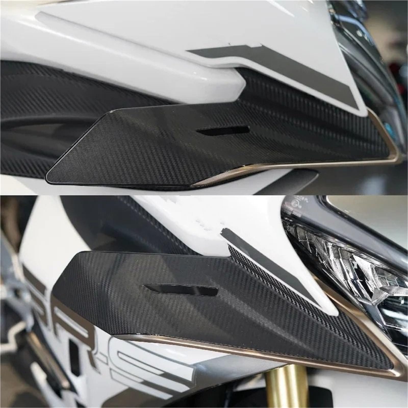 Front Bumper Splitter dachowy Pasuje do CFMOTO CF 450SR 450SRS, boczne dociski, gołe spojlery, stałe skrzydło, owiewki, deflektory