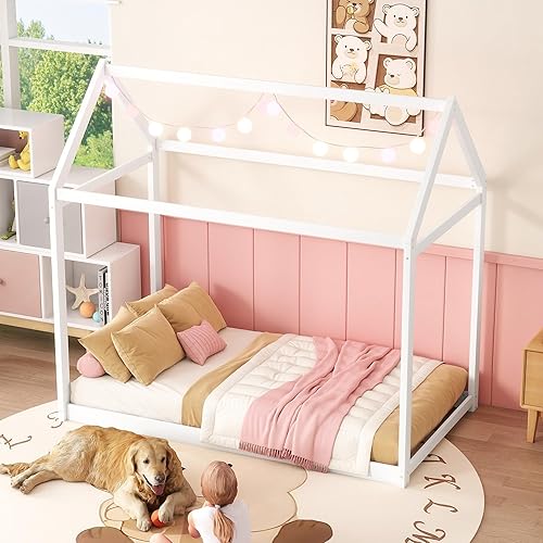 Miniatura 61 de Bellemave Cama individual para niños, cama de madera de pino, camas Montessori para niños, color blanco con estante Blanco,Madera de pino gris,gris