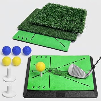 Golf Hitting Mat,Golf Training Mat with Instant Swing Path Feedback, Extra 3 Replaceable Golf Practice Mat,Ideal Golf Gifts for Men Women for Home Indoor Outdoor