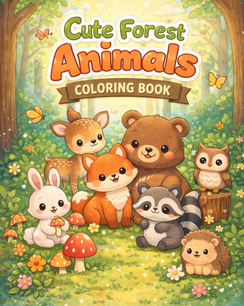 Cute Forest Animals Coloring Book