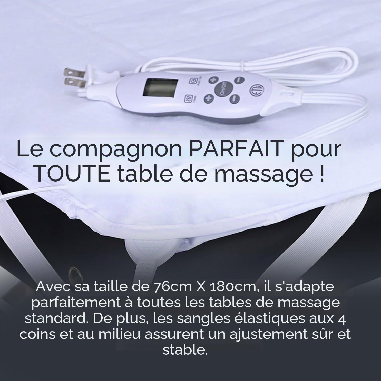 Coussin chauffant professionnel pour table de massage, contrôle numérique de la chaleur avec arrêt automatique, couverture chauffante électrique pour services de massage, chauffe-table de