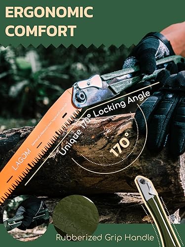 Miniatura 6 de Sierra plegable para cortar ramas, 8.2 pulgadas, sierra de campamento fabricada con acero SK5, sierra de mano plegable, sierra de supervivencia con